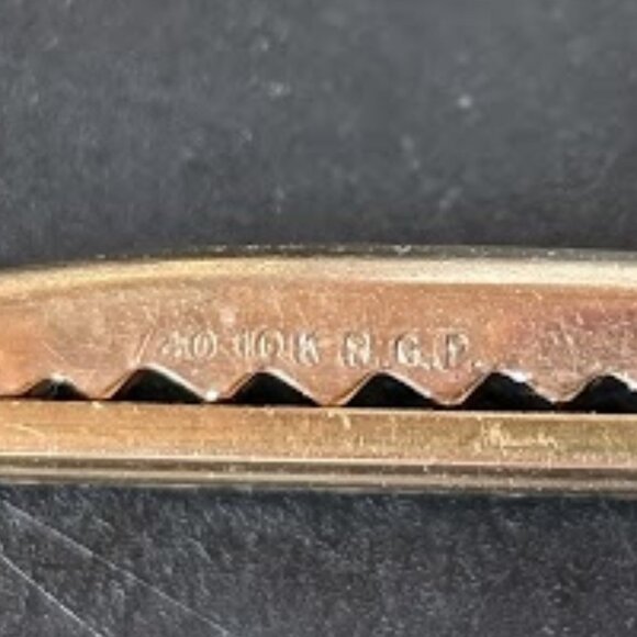 Classic Vintage HICKOK Tie Bar Clip - 10K Gold Plated with Chain, Excellent Gift - Picture 6 of 16